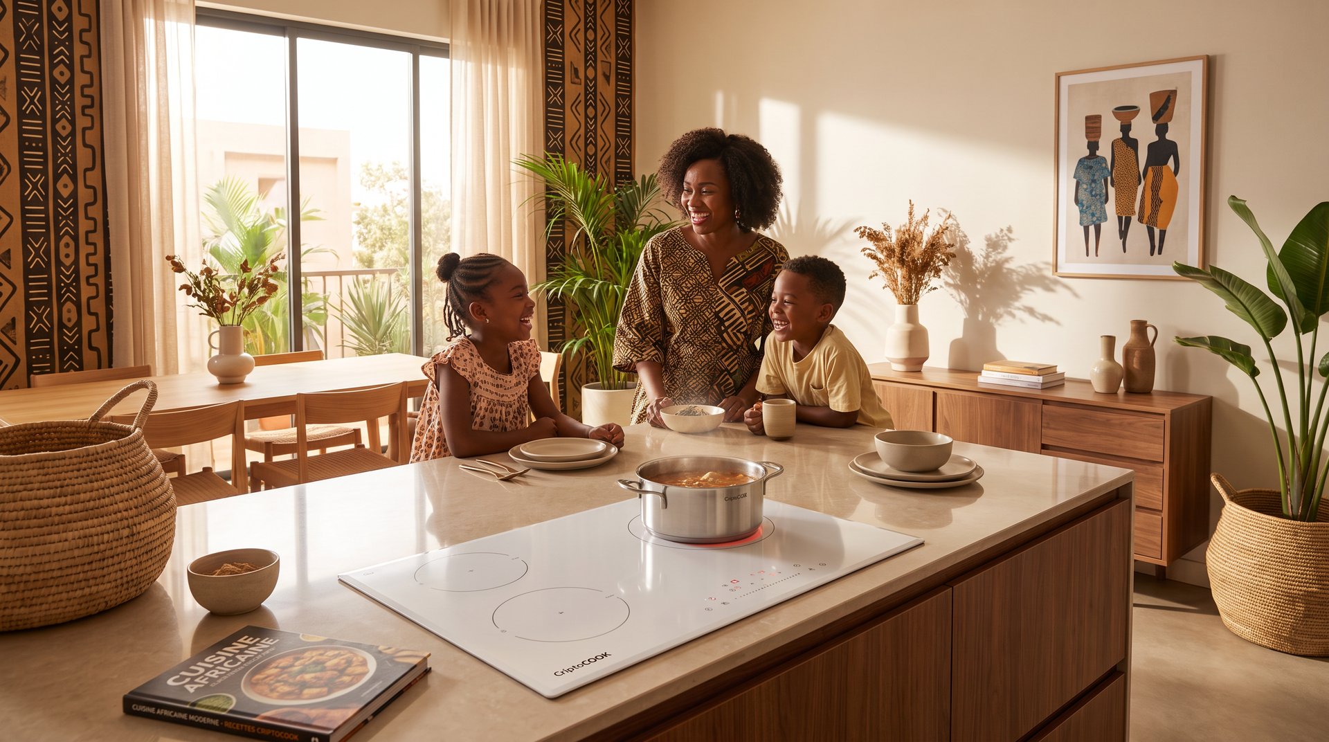 Famille africaine cuisinant sur CriptoCOOK